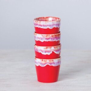 Costa Nova - servies - espresso kop - Grespresso rood - 6 stuks 9 cl